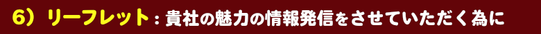 リーフレット:貴社の魅力の情報発信をさせていただく為に!