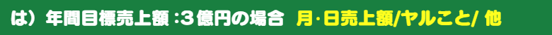 年間売上目標:3億円の場合