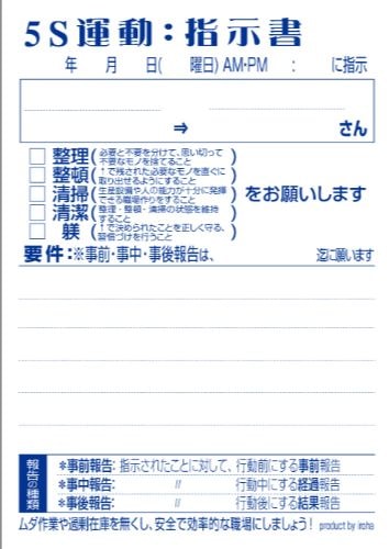 ５Ｓ運動：実践メモ